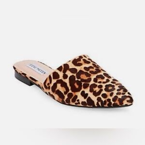 Steve Madden Real Cow Hair Leopard Print Mules